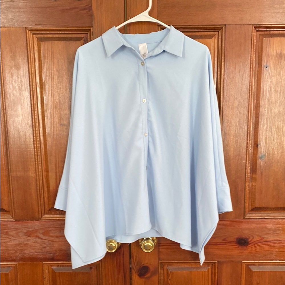 MarlaWynne Oversized Blouse in Light Blue Size S